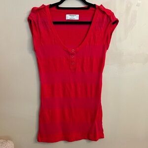 American Eagle Outfitters Y2k Striped Vintage Slub Stripe Henley M Bella Swan